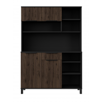 Bufet 120 cm MEGI kredens orzech okapi / czarny